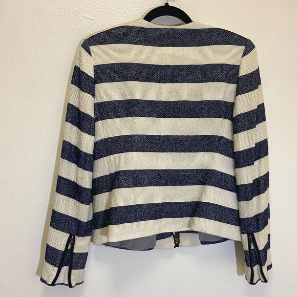 GAP - navy blue and white striped blazer jacket - size 12 - Picture 2 of 6